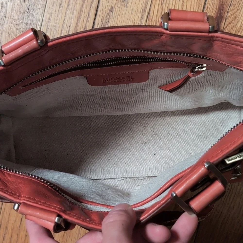 Michael Kors Saddle Bag Coral Leather Medium Women's Vintage Handbag